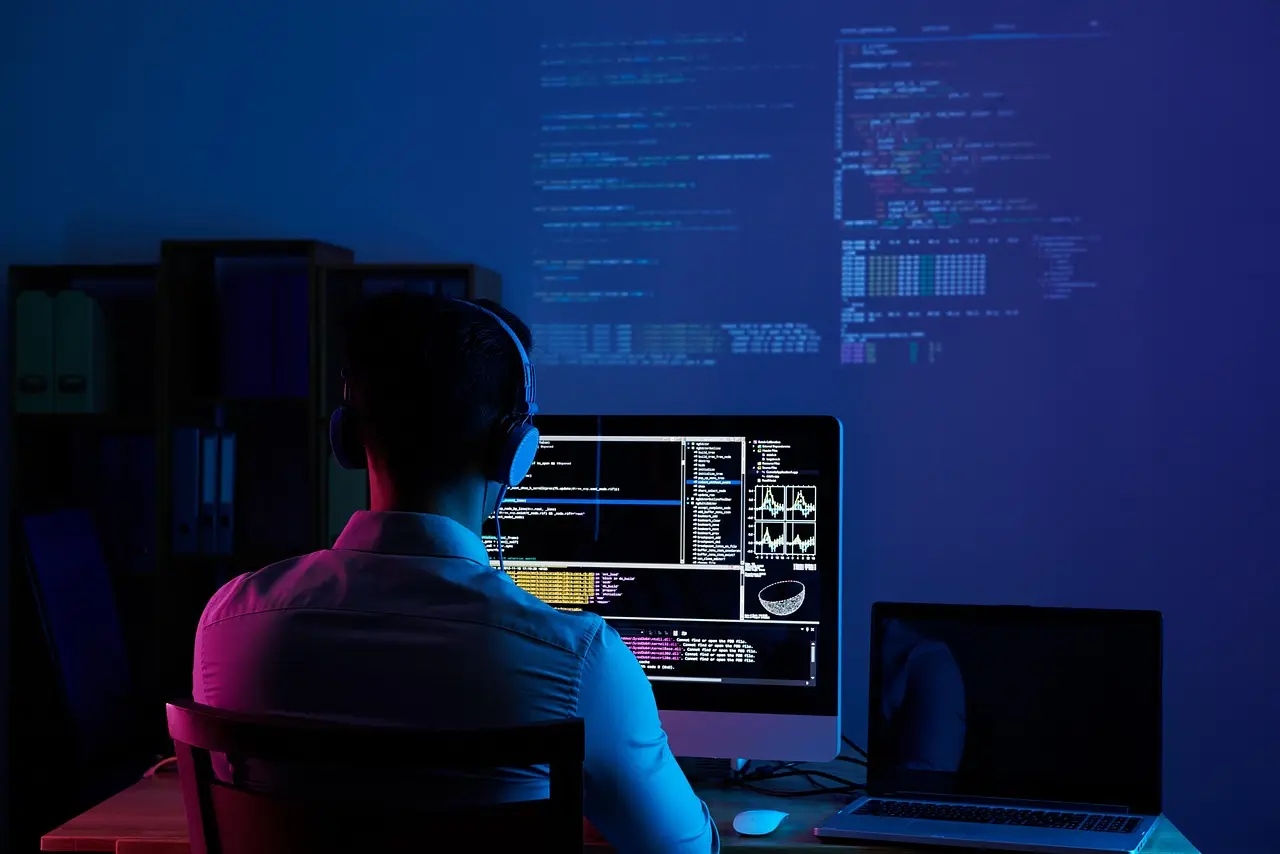 Software development team at work